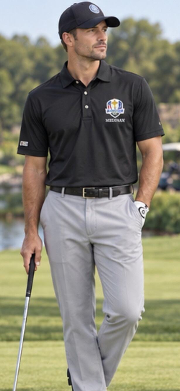 PGA 2012 Ryder Cup Medinah Golf Polo Shirt Mens Large Black Performance